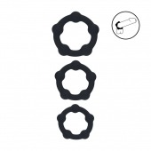 Набор из 3 эрекционных колец Beaded Silicone Cockring Set - Shots Media BV - в Волжском купить с доставкой