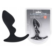 Черная анальная пробка для массажа простаты Double Ripple Silicone Prostate Massager - Shots Media BV - в Волжском купить с доставкой