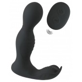 Черная анальная пробка с вибрацией, вращением и пультом ДУ RC Butt Plug with 2 Functions - Orion - в Волжском купить с доставкой