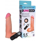 Фаллическая насадка Харнесс UNICOCK 5,5  с вибрацией - 17 см. - LOVETOY (А-Полимер) - купить с доставкой в Волжском