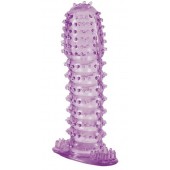 Гелевая фиолетовая насадка с шипами - 12 см. - Toyfa Basic - в Волжском купить с доставкой