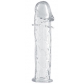 Гладкая прозрачная насадка с усиками под головкой - 12,5 см. - Toyfa Basic - в Волжском купить с доставкой