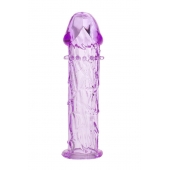 Гладкая фиолетовая насадка с усиками под головкой - 12,5 см. - Toyfa Basic - в Волжском купить с доставкой