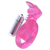Розовая вибронасадка со стимулятор клитора   Язычок - Toyfa Basic - в Волжском купить с доставкой