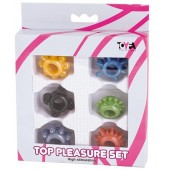 Набор из 6 разноцветных эрекционных колец - Toyfa Basic - в Волжском купить с доставкой