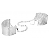 Серебристые наручники-браслеты Desir Metallique Handcuffs - Bijoux Indiscrets - купить с доставкой в Волжском