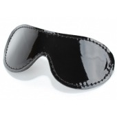 Чёрная лаковая маска на глаза - БДСМ Арсенал - купить с доставкой в Волжском