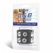 Ремень на член и мошонку 1.5  Cock Ring With Ball Strap - BlueLine - купить с доставкой в Волжском