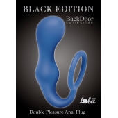 Синее эрекционное кольцо с анальной пробкой Double Pleasure Anal Plug - Lola Games - в Волжском купить с доставкой