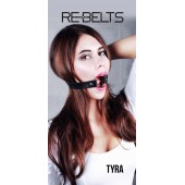 Чёрный кожаный чокер-кляп Tyra Black - Rebelts - купить с доставкой в Волжском