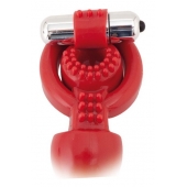 Красная вибронасадка с анальным стимулятором - ToyFa - в Волжском купить с доставкой