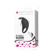 Чёрное эрекционное кольцо с вибрацией Rabbit Vibrator - Baile - в Волжском купить с доставкой