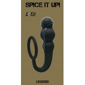 Чёрное эрекционное кольцо Legend с анальным стимулятором - Lola Games - в Волжском купить с доставкой