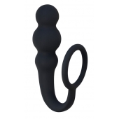 Чёрное эрекционное кольцо Legend с анальным стимулятором - Lola Games - в Волжском купить с доставкой