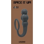 Серое эрекционное кольцо Legend с анальным стимулятором - Lola Games - в Волжском купить с доставкой