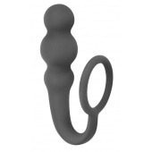 Серое эрекционное кольцо Legend с анальным стимулятором - Lola Games - в Волжском купить с доставкой