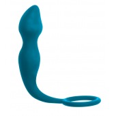 Бирюзовое эрекционное кольцо Sensation с анальным стимулятором - Lola Games - в Волжском купить с доставкой