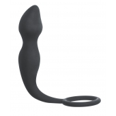 Серое эрекционное кольцо Sensation с анальным стимулятором - Lola Games - в Волжском купить с доставкой