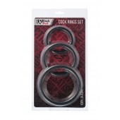 Набор из 3 чёрных эрекционных колец - ToyFa - в Волжском купить с доставкой