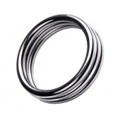 Металлическое эрекционное кольцо с рёбрышками размера L - ToyFa - в Волжском купить с доставкой