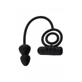 Чёрное эрекционное кольцо с вибропулькой и анальным хвостом - Erotist Adult Toys - в Волжском купить с доставкой