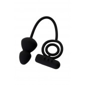 Чёрное эрекционное кольцо с вибростимулятором и анальным хвостом - Erotist Adult Toys - в Волжском купить с доставкой