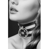 Чёрный тройной чокер с большим кольцом - Bijoux Pour Toi - купить с доставкой в Волжском
