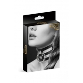 Чёрный тройной чокер с большим кольцом - Bijoux Pour Toi - купить с доставкой в Волжском