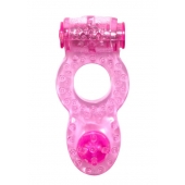 Розовое эрекционное кольцо с вибрацией Rings Ringer - Lola Games - в Волжском купить с доставкой