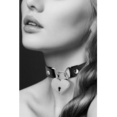Черный чокер с замком в форме сердца - Bijoux Pour Toi - купить с доставкой в Волжском