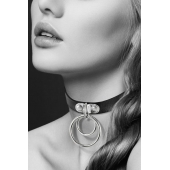 Черный чокер с двумя кольцами - Bijoux Pour Toi - купить с доставкой в Волжском