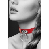 Красный узенький чокер с кольцом - Bijoux Pour Toi - купить с доставкой в Волжском
