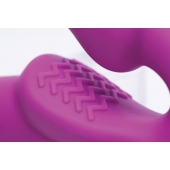 Ярко-розовый безремневой вибрострапон Evoke Vibrating Strapless Silicone Strap-on Dildo - XR Brands - купить с доставкой в Волжском