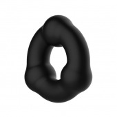 Черное эрекционное кольцо с 3 шариками - Baile - в Волжском купить с доставкой