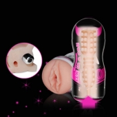 Мастурбатор-вагина Sex In A Can Vibra Vagina Tunnel - Lovetoy - в Волжском купить с доставкой