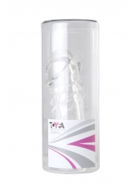 Прозрачная гелевая насадка с клиторальным отростком - 13 см. - Toyfa Basic - в Волжском купить с доставкой