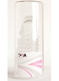 Гелевая прозрачная насадка с 2 отростками - 13 см. - Toyfa Basic - в Волжском купить с доставкой