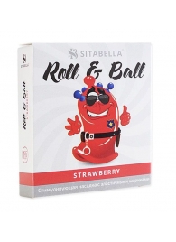 Стимулирующий презерватив-насадка Roll   Ball Strawberry - Sitabella - купить с доставкой в Волжском