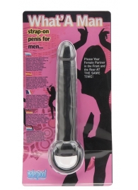 Чёрная насадка на пенис для анальной стимуляции WHATA MAN - 16 см. - Seven Creations - в Волжском купить с доставкой