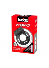 Чёрное эрекционное виброкольцо Luxe VIBRO  Африканский Эль Дьябло  + презерватив - Luxe - в Волжском купить с доставкой