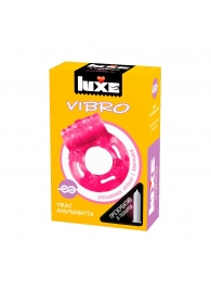 Розовое эрекционное виброкольцо Luxe VIBRO  Ужас Альпиниста  + презерватив - Luxe - в Волжском купить с доставкой