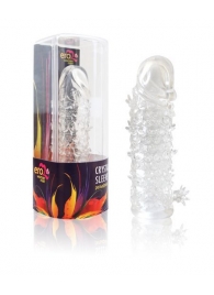 Закрытая прозрачная рельефная насадка Crystal sleeve - 13 см. - Erowoman-Eroman - в Волжском купить с доставкой