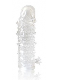Закрытая прозрачная рельефная насадка Crystal sleeve - 13 см. - Erowoman-Eroman - в Волжском купить с доставкой