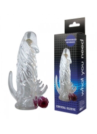 Закрытая прозрачная вибронасадка на пенис Crystal Sleeve Vibe - Erowoman-Eroman - в Волжском купить с доставкой