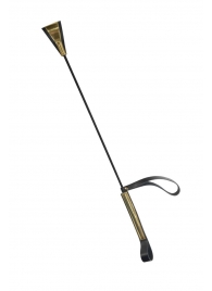 Черно-золотистый стек с хлопушкой из кожи - 62 см. - Sitabella - купить с доставкой в Волжском