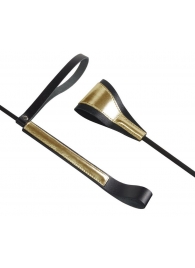 Черно-золотистый стек с хлопушкой из кожи - 62 см. - Sitabella - купить с доставкой в Волжском