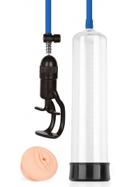 Прозрачная вакуумная помпа Sex Expert с насадкой-вагиной - Sex Expert - в Волжском купить с доставкой