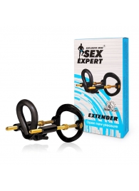 Черный экстендер-растяжитель пениса - Sex Expert - в Волжском купить с доставкой