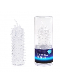 Закрытая рельефная насадка Crystal sleeve с усиками - 12 см. - Erowoman-Eroman - в Волжском купить с доставкой
