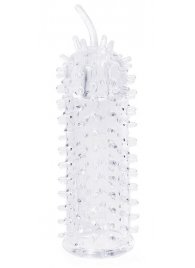 Закрытая рельефная насадка Crystal sleeve с усиками - 12 см. - Erowoman-Eroman - в Волжском купить с доставкой